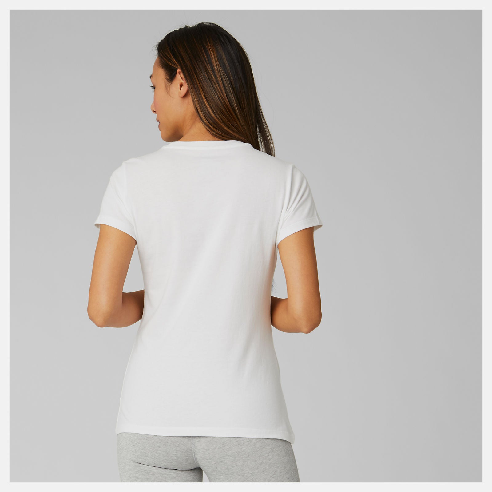 White/Black Essentials Stacked Logo Tee / New Balance Women