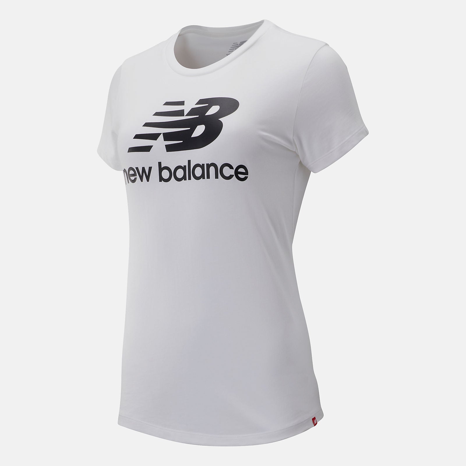 White/Black Essentials Stacked Logo Tee / New Balance Women