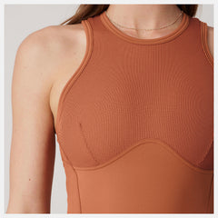 Terra Cotta Bandier Brief Bodysuit / New Balance Women